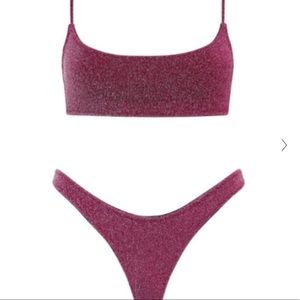 TRIANGL Red Bikini w/ Swim Bag ( Top Size S, Bottom Size Med)